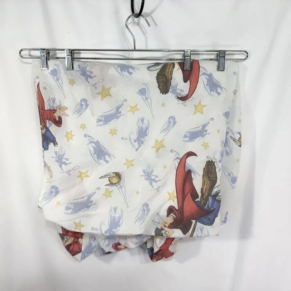 Harry Potter Twin Flat Sheet Vintage 2000 Y2K Quidditch Chamber‎ of Secrets